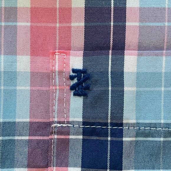 IZOD Advantage Performance Plaid Button Up Shirt Mens 2XL Short Sleeve - Picture 4 of 8